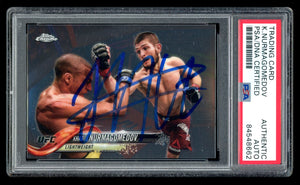 Khabib Nurmagomedov Signed 2018 Topps Chrome UFC Base #15 Auto PSA