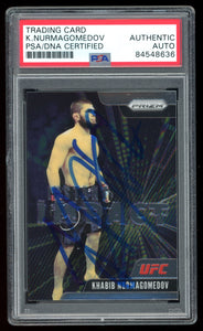 Khabib Nurmagomedov Signed 2021 Panini UFC Prizm Instant Impact #2 Auto PSA