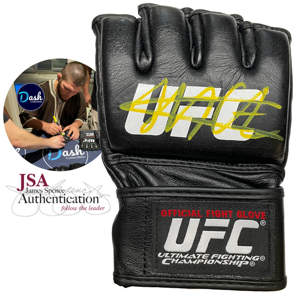 Khabib Nurmagomedov Signed Authentic UFC Official Fight Glove JSA COA Proof GOLD