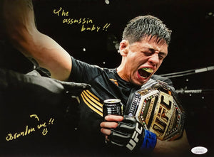 Brandon Moreno Signed 11x14 Photo UFC Inscribe "The Assassin Baby" JSA COA Proof B