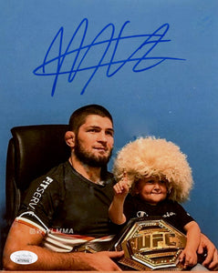 Khabib Nurmagomedov Signed 8x10 Photo With Hasbulla UFC JSA Witness COA Proof