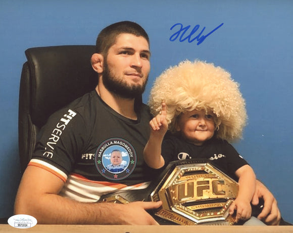 Hasbulla Signed 8x10 Photo Autograph JSA COA Proof UFC W/ Khabib Nurmagomedov