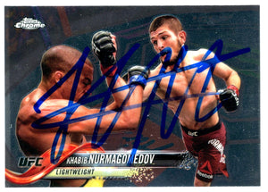 Khabib Nurmagomedov Signed 2018 Topps Chrome Card #15 JSA Witness COA Proof Auto