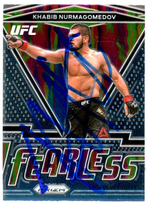 Khabib Nurmagomedov Signed 2021 Prizm Fearless #22 JSA Witness COA Proof Auto