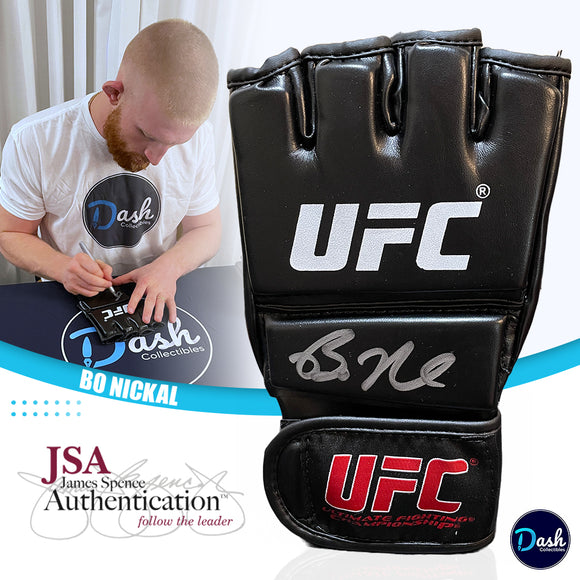 Bo Nickal Signed UFC Glove JSA Witness COA Proof Autograph Auto DASH