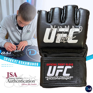 Shavkat Rakhmonov Signed UFC OFFICIAL FIGHT GLOVE "NOMAD" JSA Dash UFC