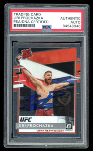 Jiri Prochazka Signed 2021 Optic Panini Chronicles UFC Rookie RC 208 PSA Auto