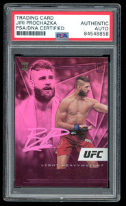 Jiri Prochazka Signed 2021 Illusions Pink Chronicles UFC Rookie RC 180 PSA Auto Pink Ink