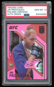 Jiri Prochazka Signed 2021 Chronicles Elite Pink UFC Rookie RC 142 PSA 10 Auto