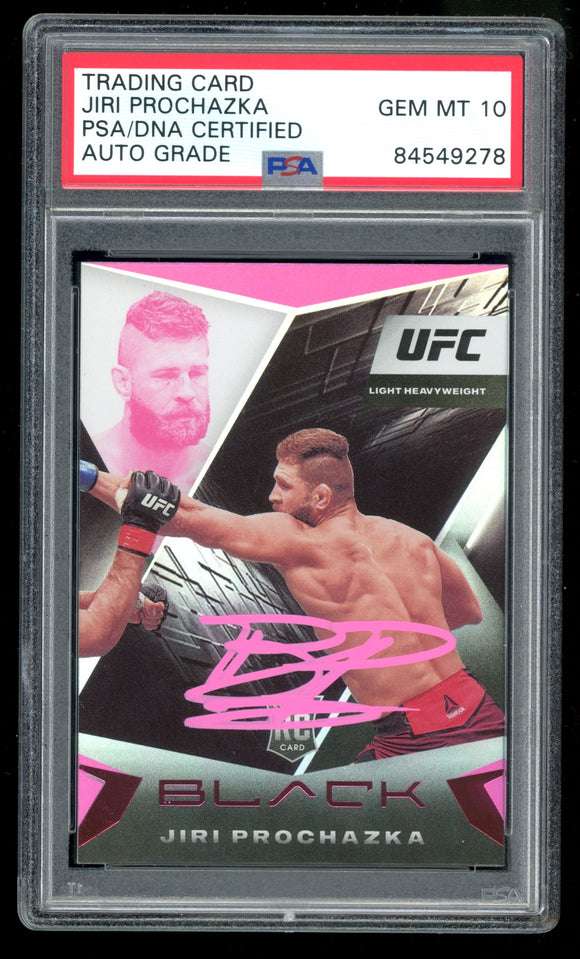 Jiri Prochazka Signed 2021 Chronicles Black Pink UFC Rookie RC 102 PSA 10 Auto