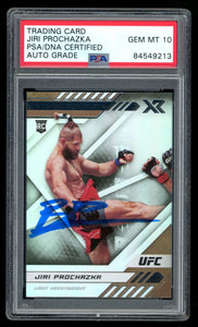 Jiri Prochazka Signed 2021 Chronicles XR UFC Rookie RC 186 PSA 10 Auto