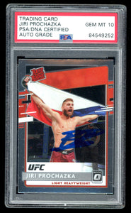 Jiri Prochazka Signed 2021 Optic UFC Rookie RC 208 PSA 10 Auto