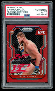 Jiri Prochazka Signed 2021 Prizm Red 183/275 UFC Rookie RC 84 PSA Auto "BJP"