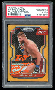 Jiri Prochazka Signed 2021 Prizm Orange 30/99 UFC Rookie RC 84 PSA Auto "BJP"