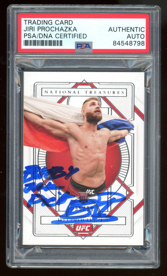 Jiri Prochazka Signed 2021 National Treasures 55/99 UFC Rookie RC PSA Auto 