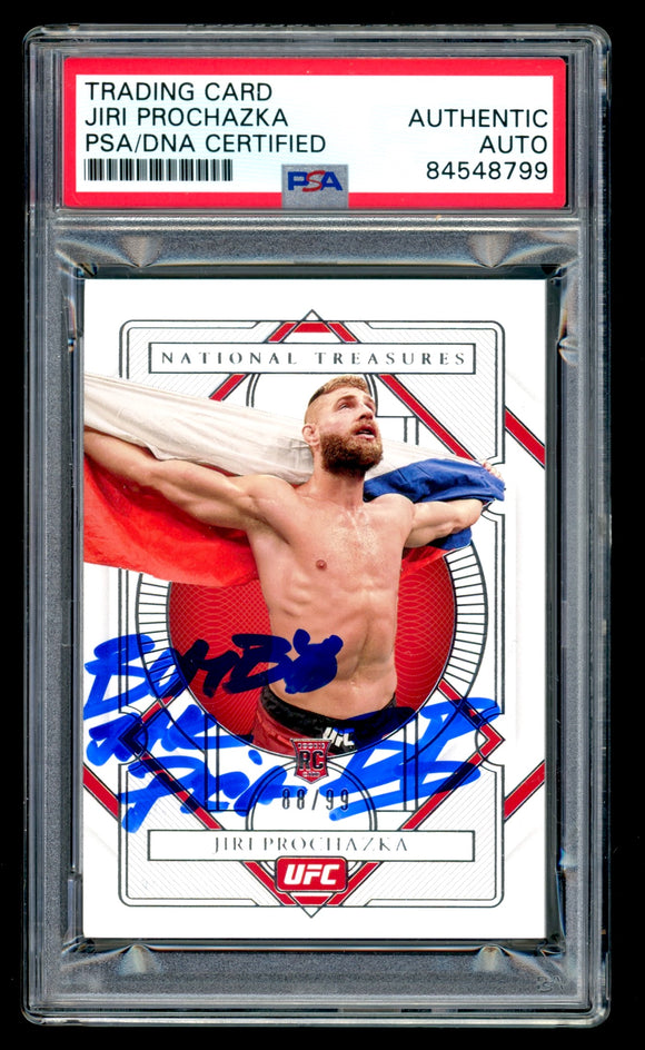 Jiri Prochazka Signed 2021 National Treasures 12/99 UFC Rookie RC PSA Auto 