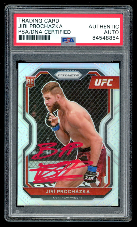 Jiri Prochazka Signed 2021 Prizm Silver SP UFC Rookie RC 84 PSA Auto 