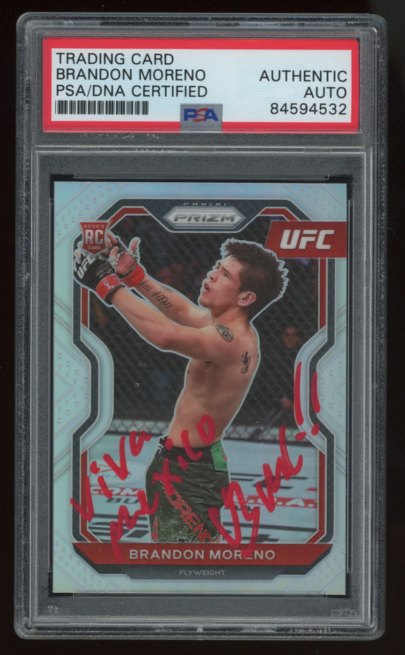 Brandon Moreno Signed 2021 UFC Prizm SILVER RC Rookie 38 Auto 