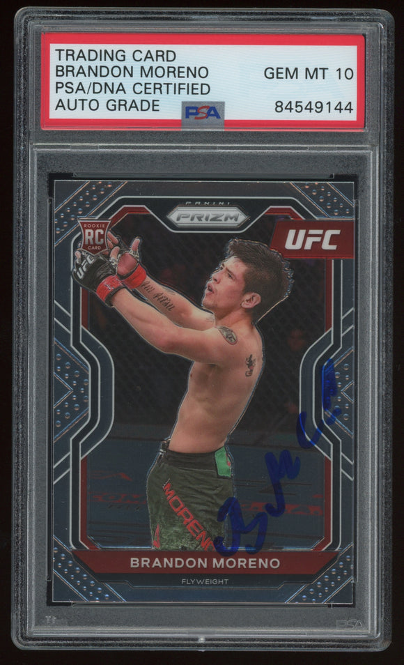 Brandon Moreno Signed 2021 UFC Prizm RC Rookie #38 PSA DNA 10 Auto