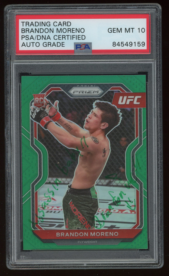 Brandon Moreno Signed 2021 UFC Prizm Green 