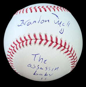 Brandon Moreno Signed Rawlings OMLB Baseball "The Assassin Baby" JSA COA Proof